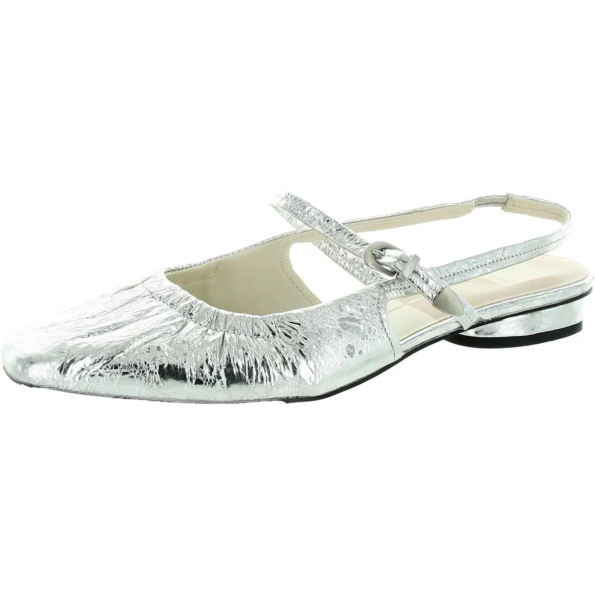 Rianne Womens Crackle Leather Slingback Heels