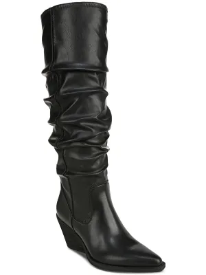 Riau Womens Faux Leather Slouchy Knee-High Boots