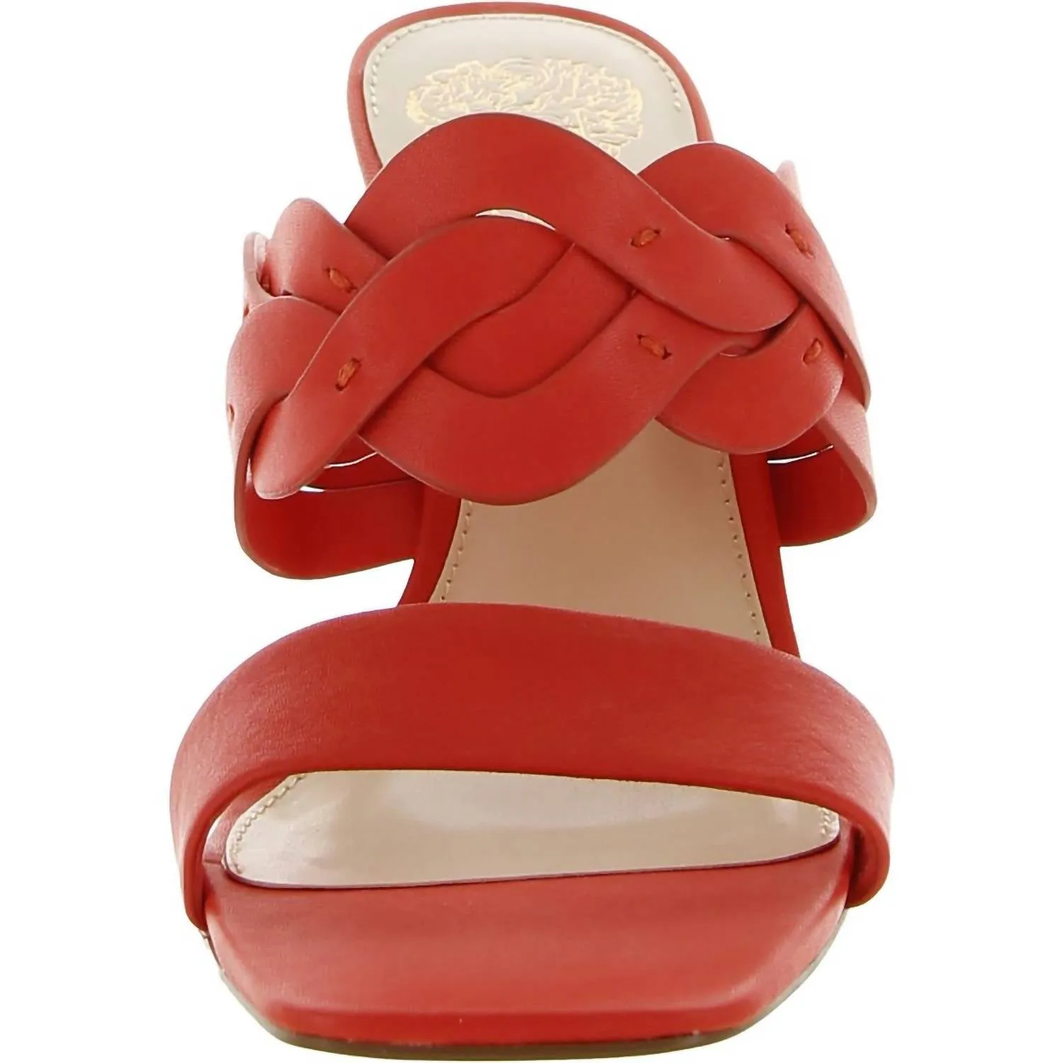 Rivky Leather Kitten Heels In Tiger Lily