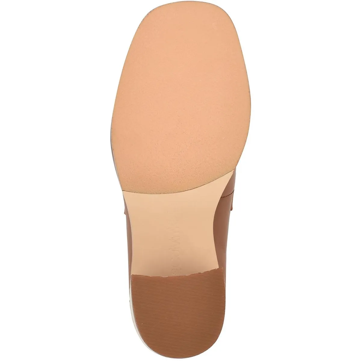 Roberte Womens Faux Leather Embellished Logo Loafer Heels
