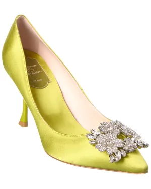 Roger Vivier Bouquet Strass Satin Pump