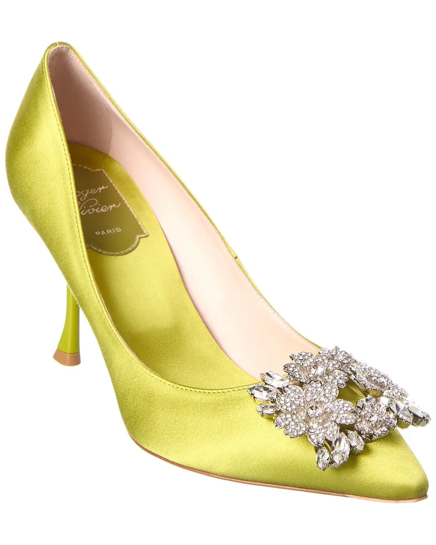 Roger Vivier Bouquet Strass Satin Pump