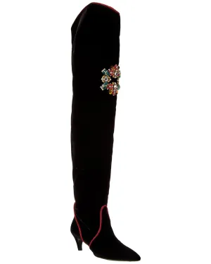 Roger Vivier Velvet Thigh-High Boot