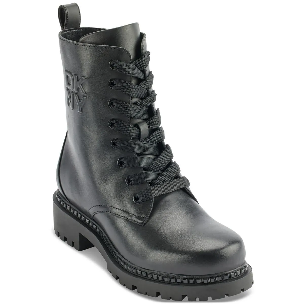 Rommily Womens Lace-Up Faux Leather Combat & Lace-Up Boots