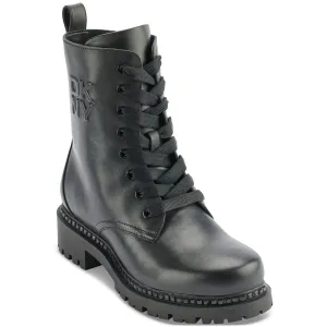 Rommily Womens Lace-Up Faux Leather Combat & Lace-Up Boots