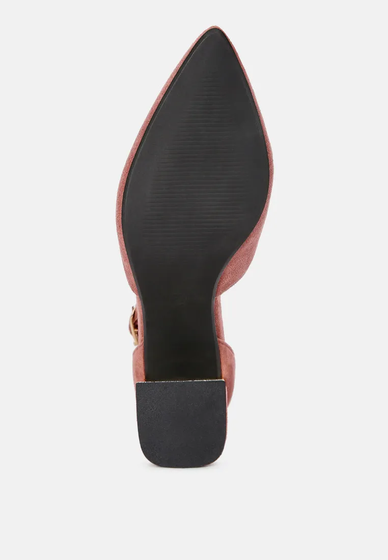 rory metallic sling detail block heel sandals