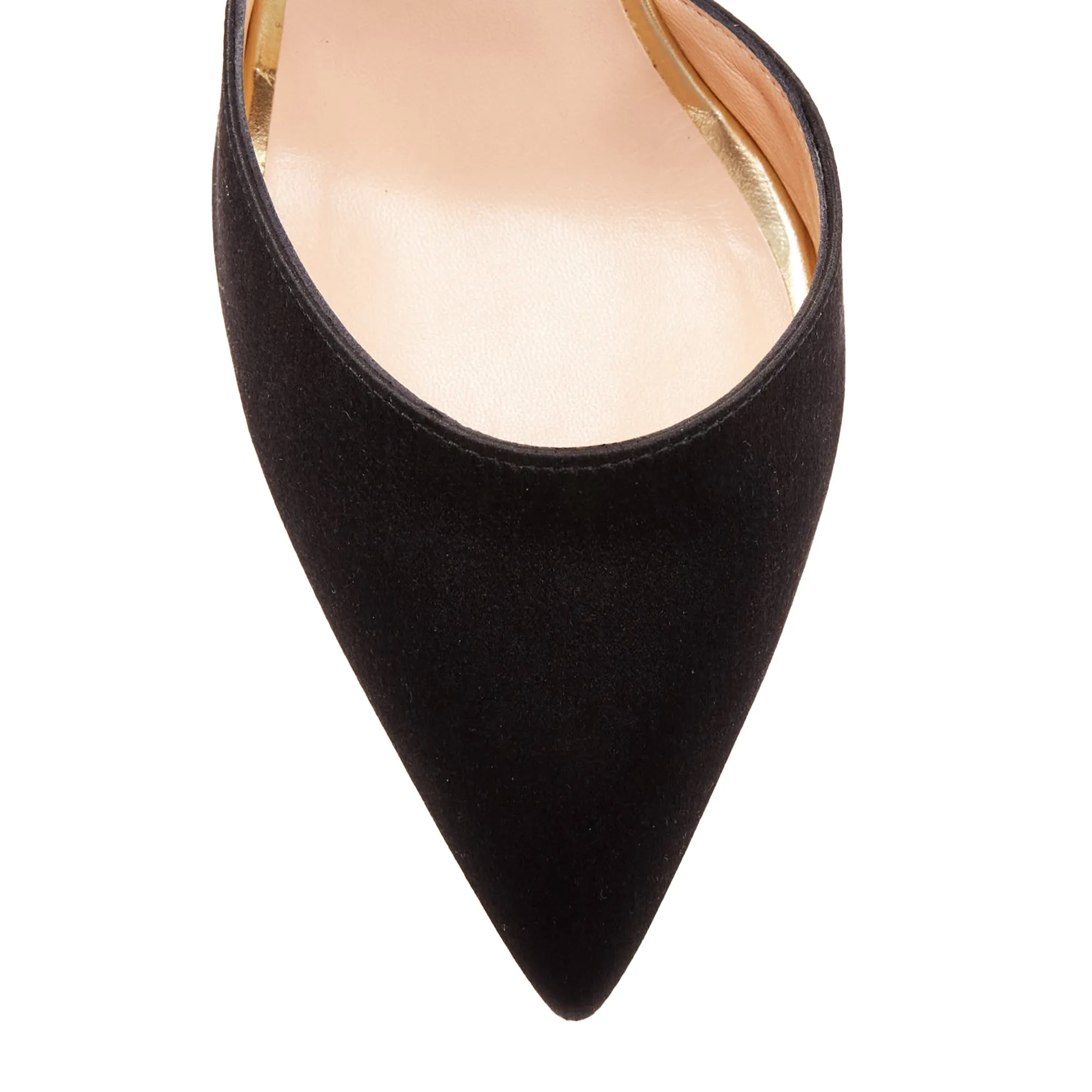 Rupert Sanderson Arletta Satin Gold Buckle Heels Pumps