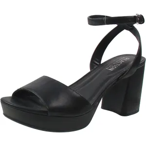 RYANNE Womens Block Heel Faux Leather Ankle Strap