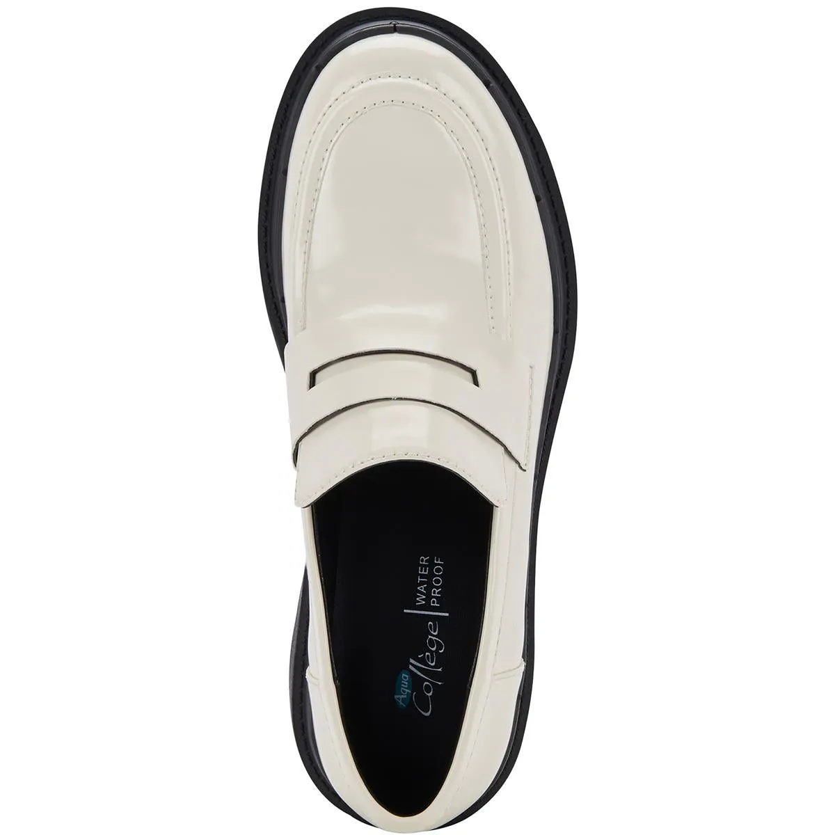 Saanvi Womens Leather Chunky Loafer Heels