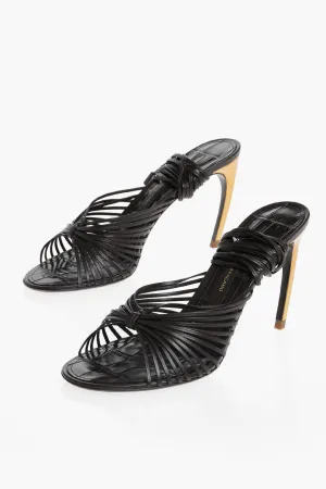 Salvatore Ferragamo Leather Athena Lace-Up Sandals With Curved Heel 8.5Cm