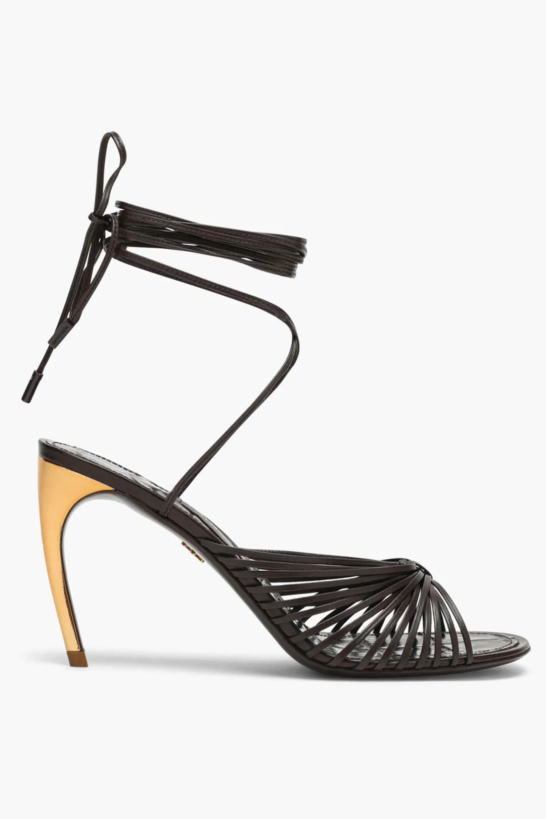 Salvatore Ferragamo Leather Athena Lace-Up Sandals With Curved Heel 8.5Cm