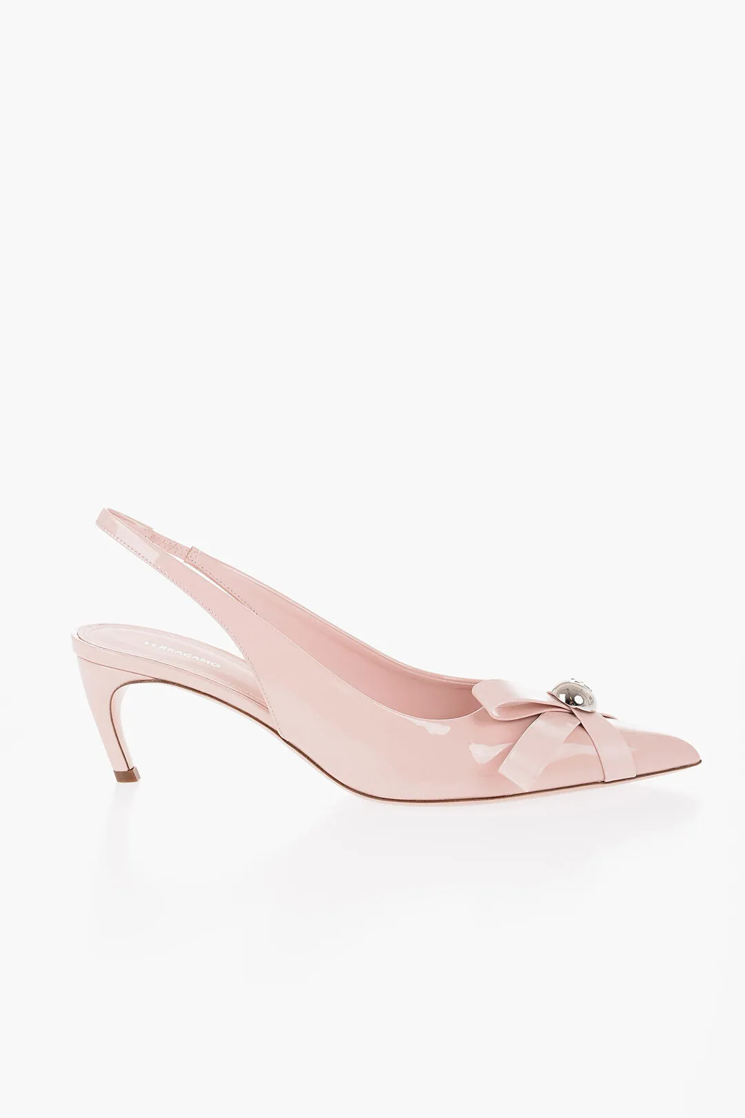 Salvatore Ferragamo Patent Leather Brilda Slingback Pumps With Point Toe 5,5Cm