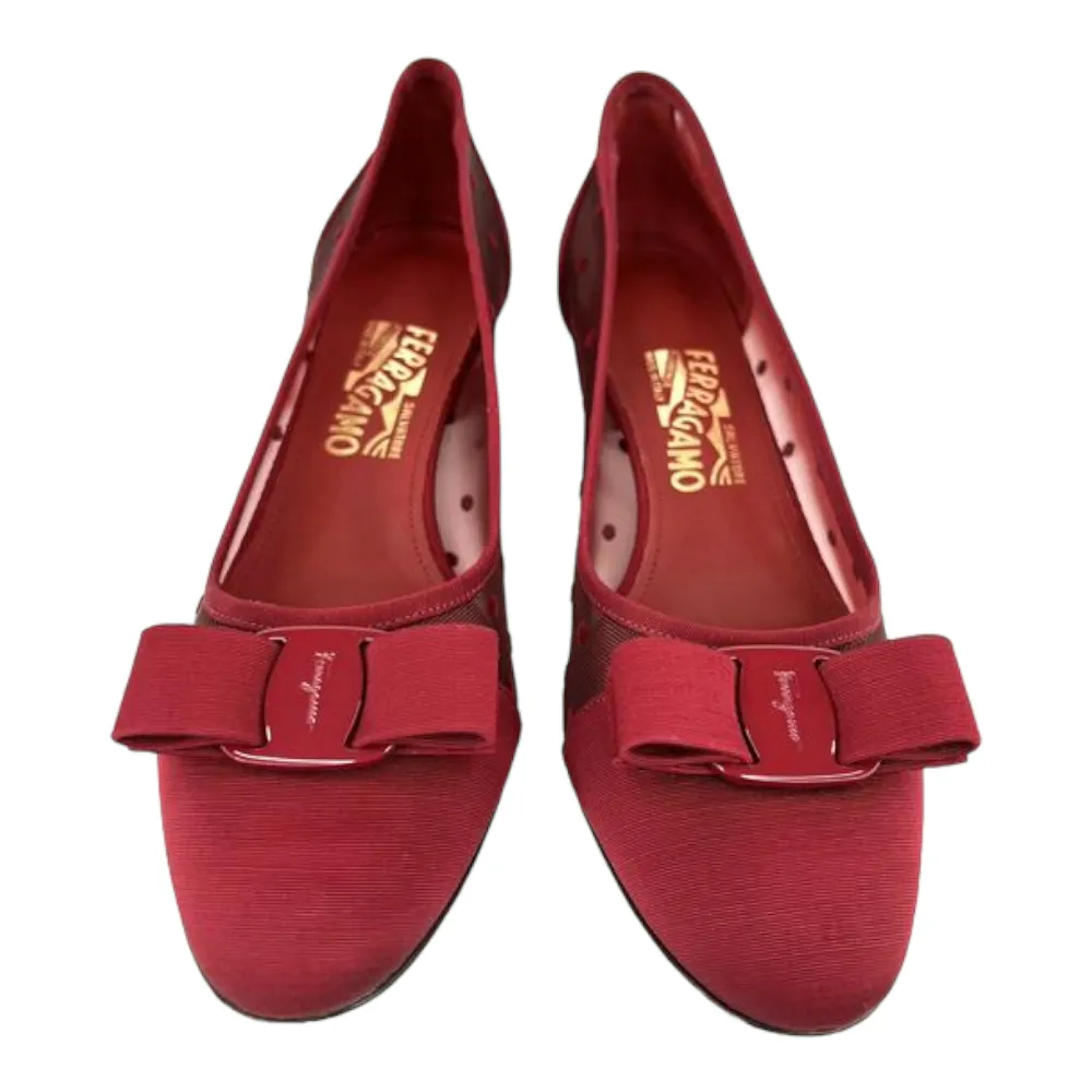 SALVATORE FERRAGAMO Vara Dots Women's 724111 Red Pumps