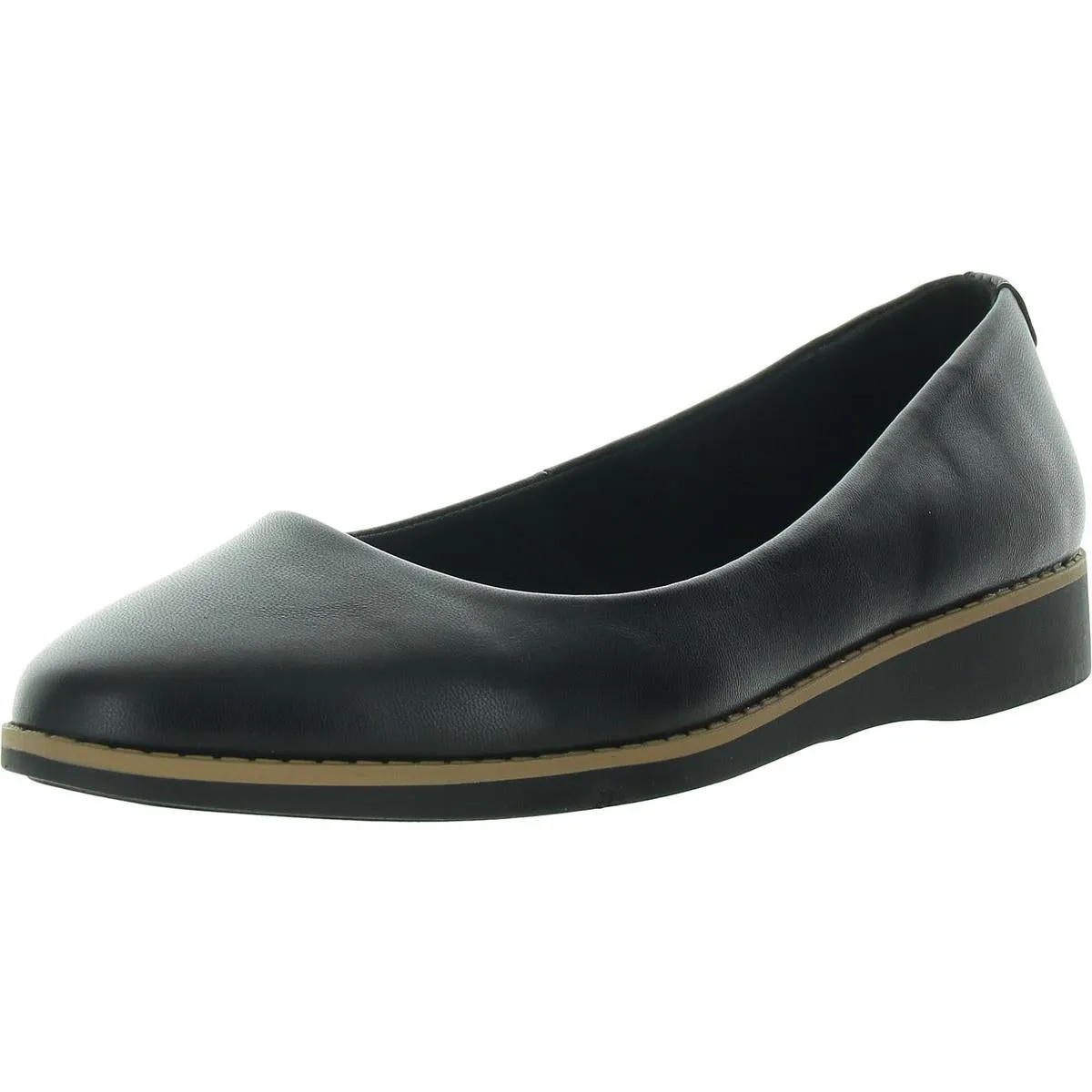 Samantha Womens Padded Insole Faux Leather Wedge Heels