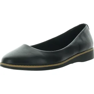 Samantha Womens Padded Insole Faux Leather Wedge Heels