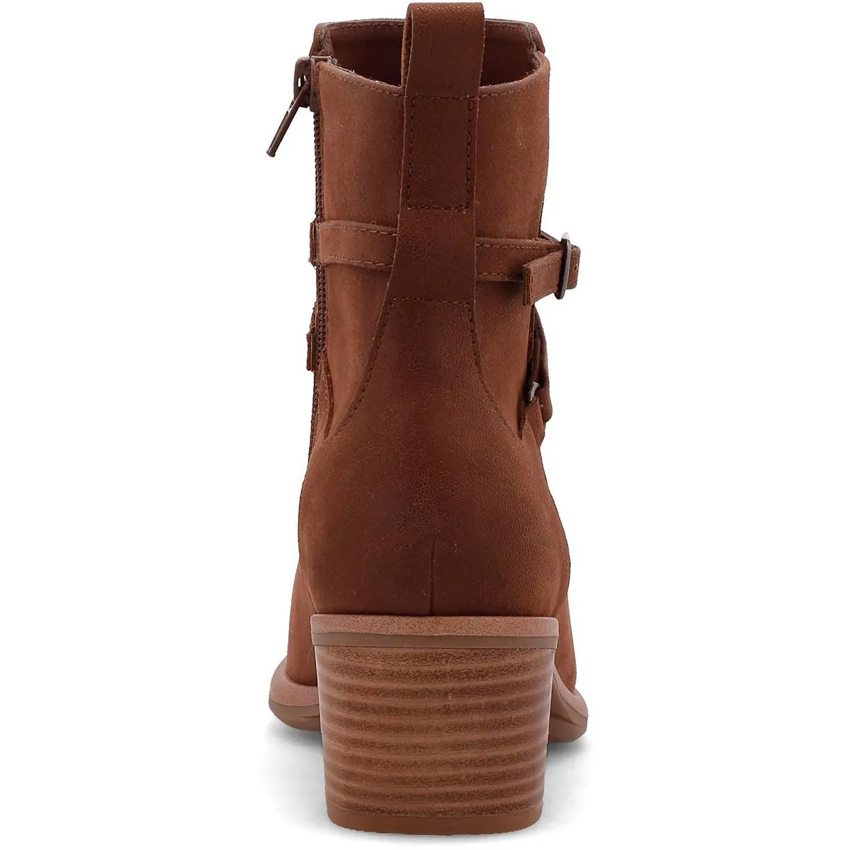 Santina Womens Faux Leather Stacked Heel Ankle Boots