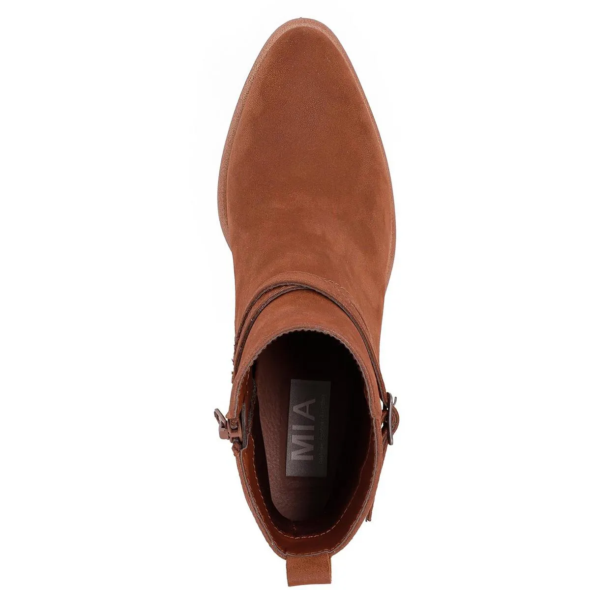 Santina Womens Faux Leather Stacked Heel Ankle Boots