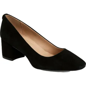 Saraa2 Womens Faux-Leather Slip-On Block Heels