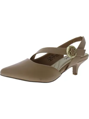 Sarita Womens Pointed Toe Ankle Strap Slingback Heels