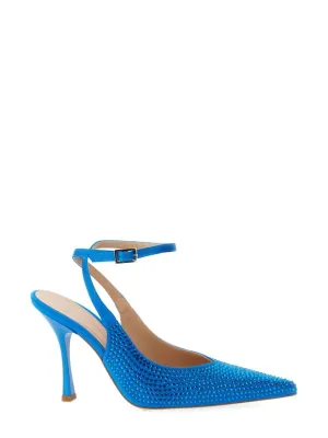 Satin Slingback Heels With Hourglass Design