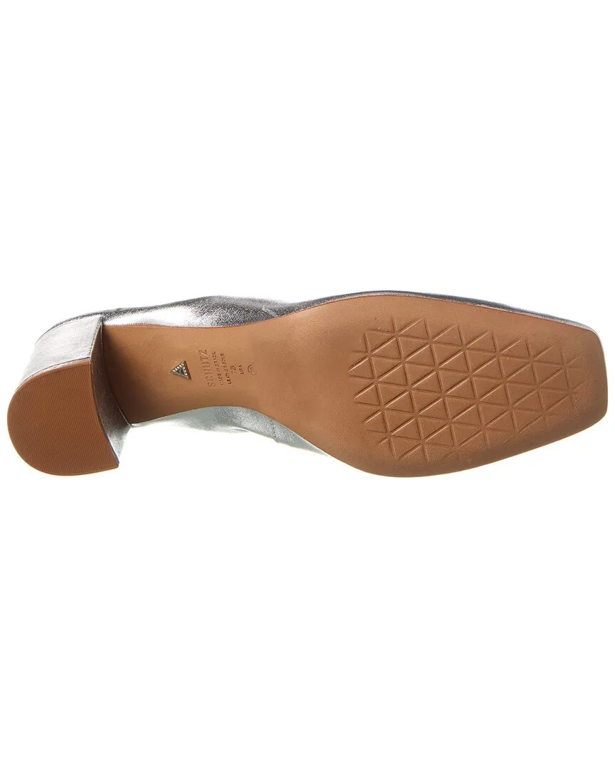 Schutz Bethany Mid Block Leather Pump
