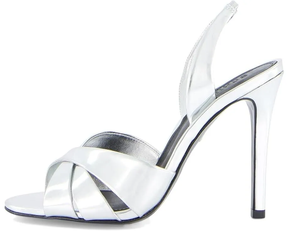 Schutz Keefa Sling Heels Women's 10.5 Prata Leather Slingback Stiletto ZPO1787