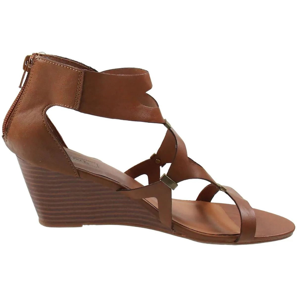 Sees Womens Buckle Man Made Wedge Heels