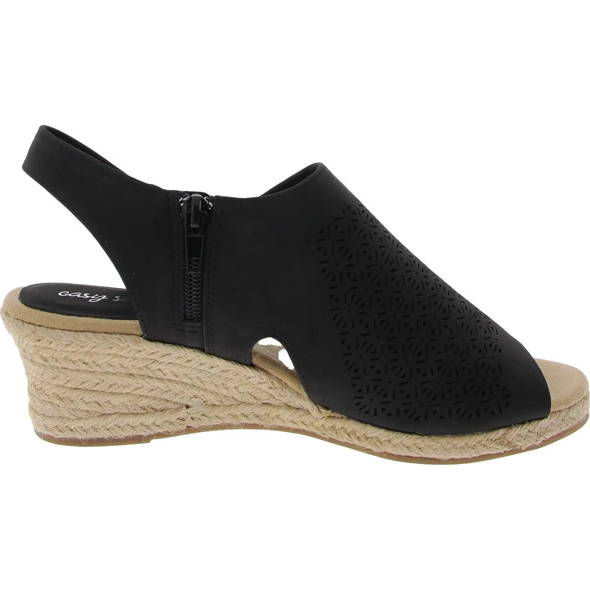 SERENA Womens Laser Cut Man Made Wedge Heels