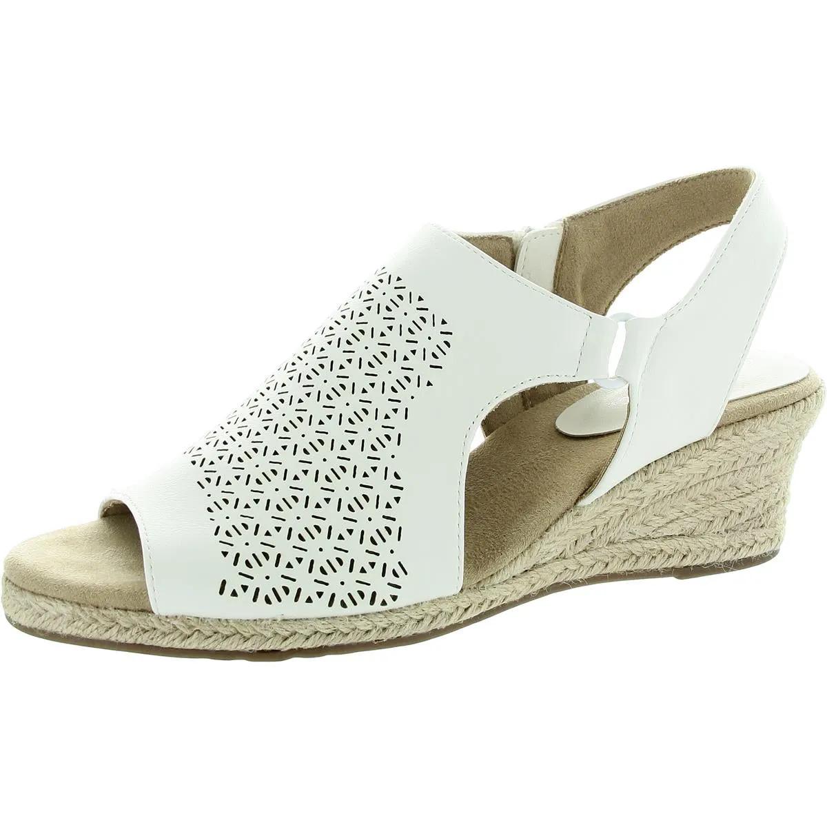 SERENA Womens Laser Cut Man Made Wedge Heels