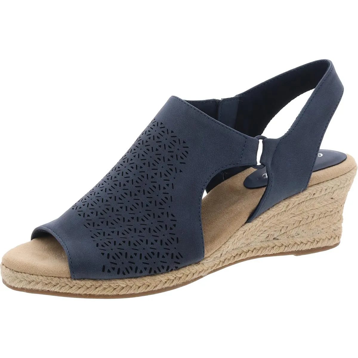 SERENA Womens Laser Cut Man Made Wedge Heels