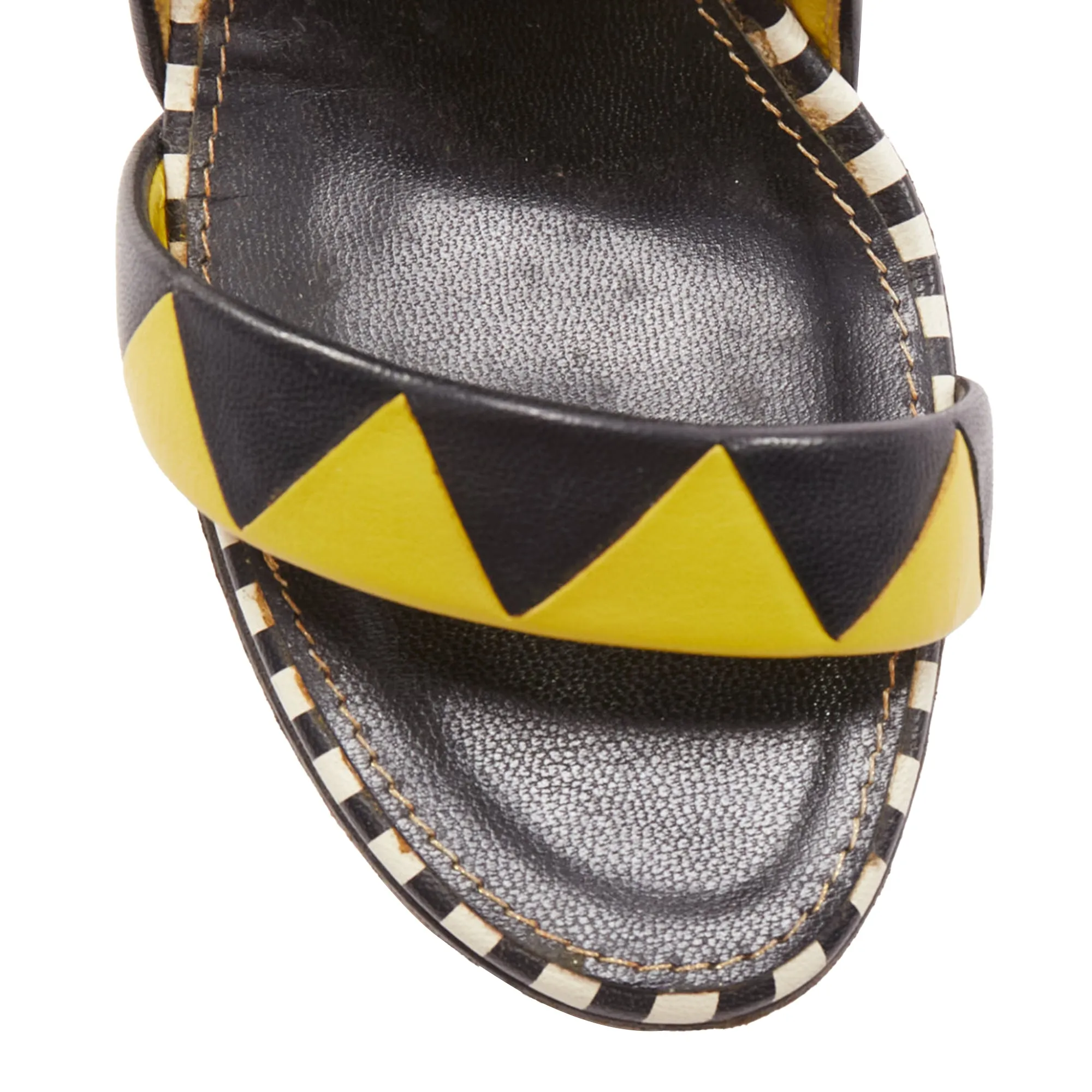 Sergio Rossi Cap Heel Geometric Wedge Sandals