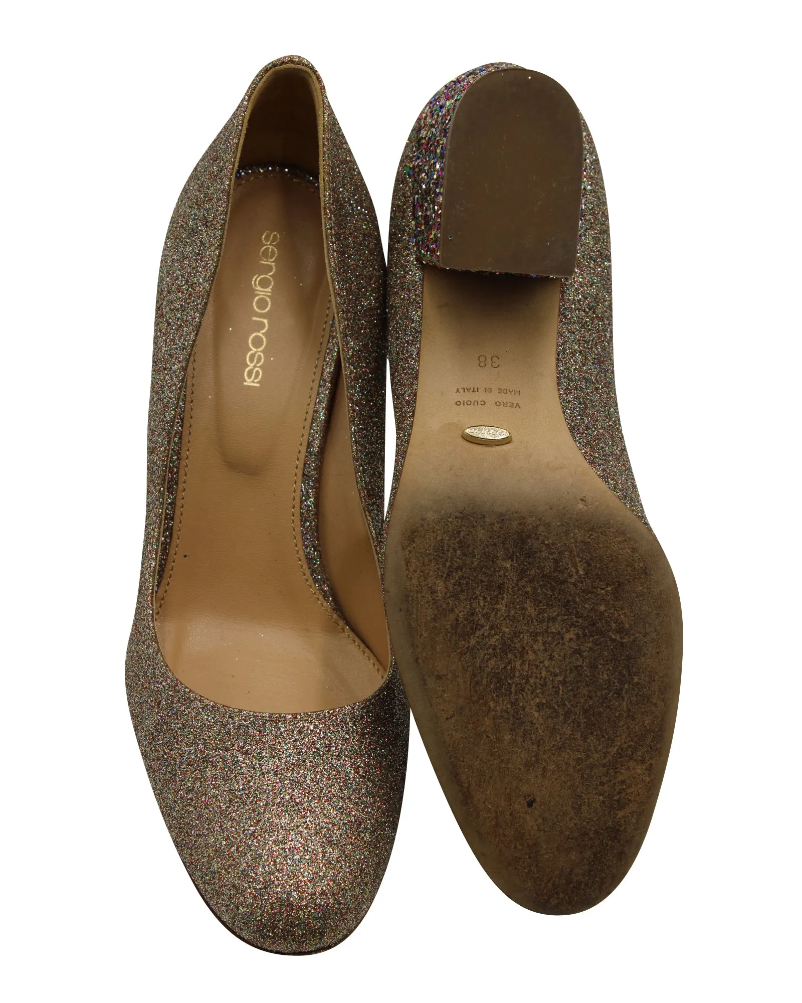 Sergio Rossi Glitter Pumps in Multicolor Leather