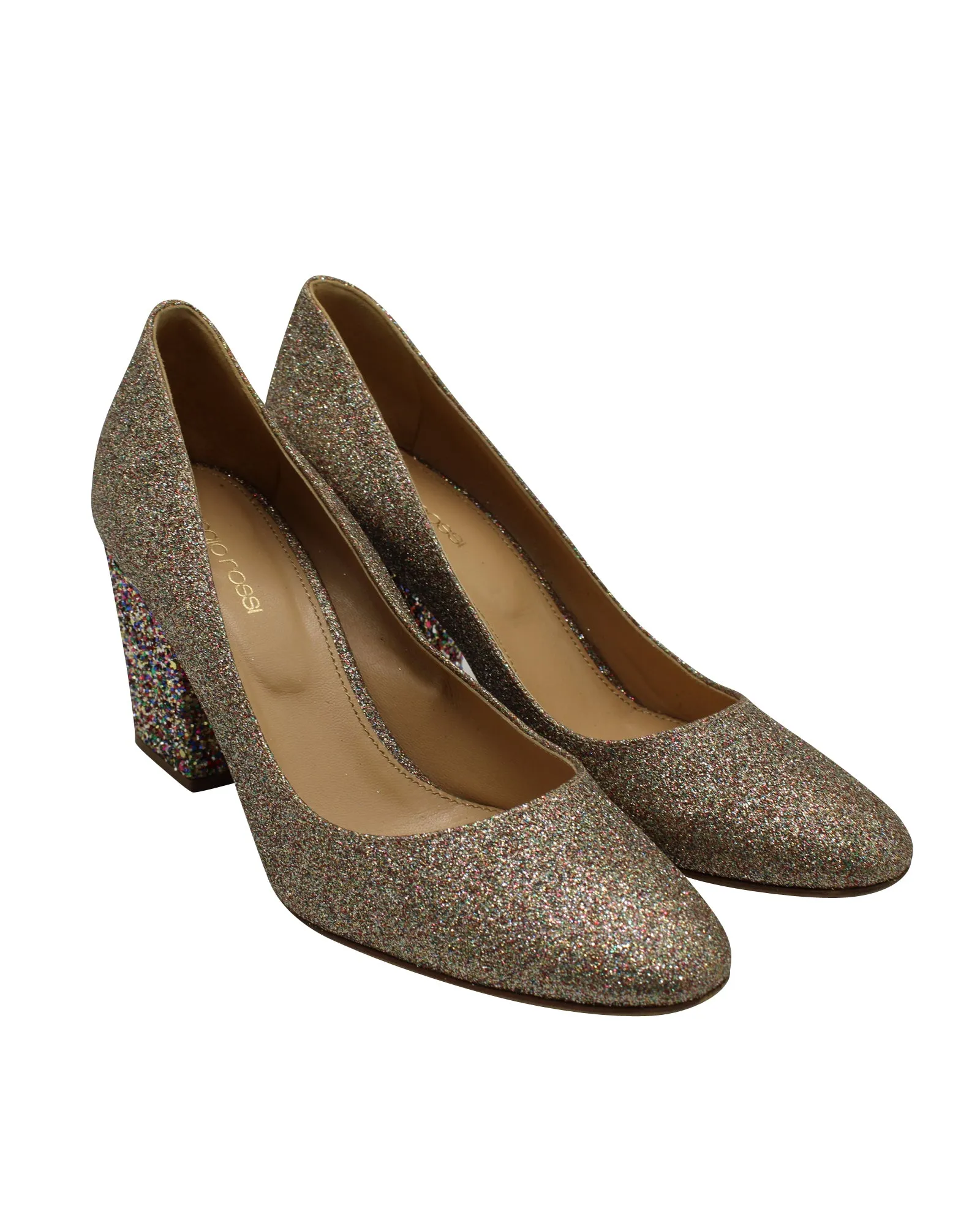 Sergio Rossi Glitter Pumps in Multicolor Leather