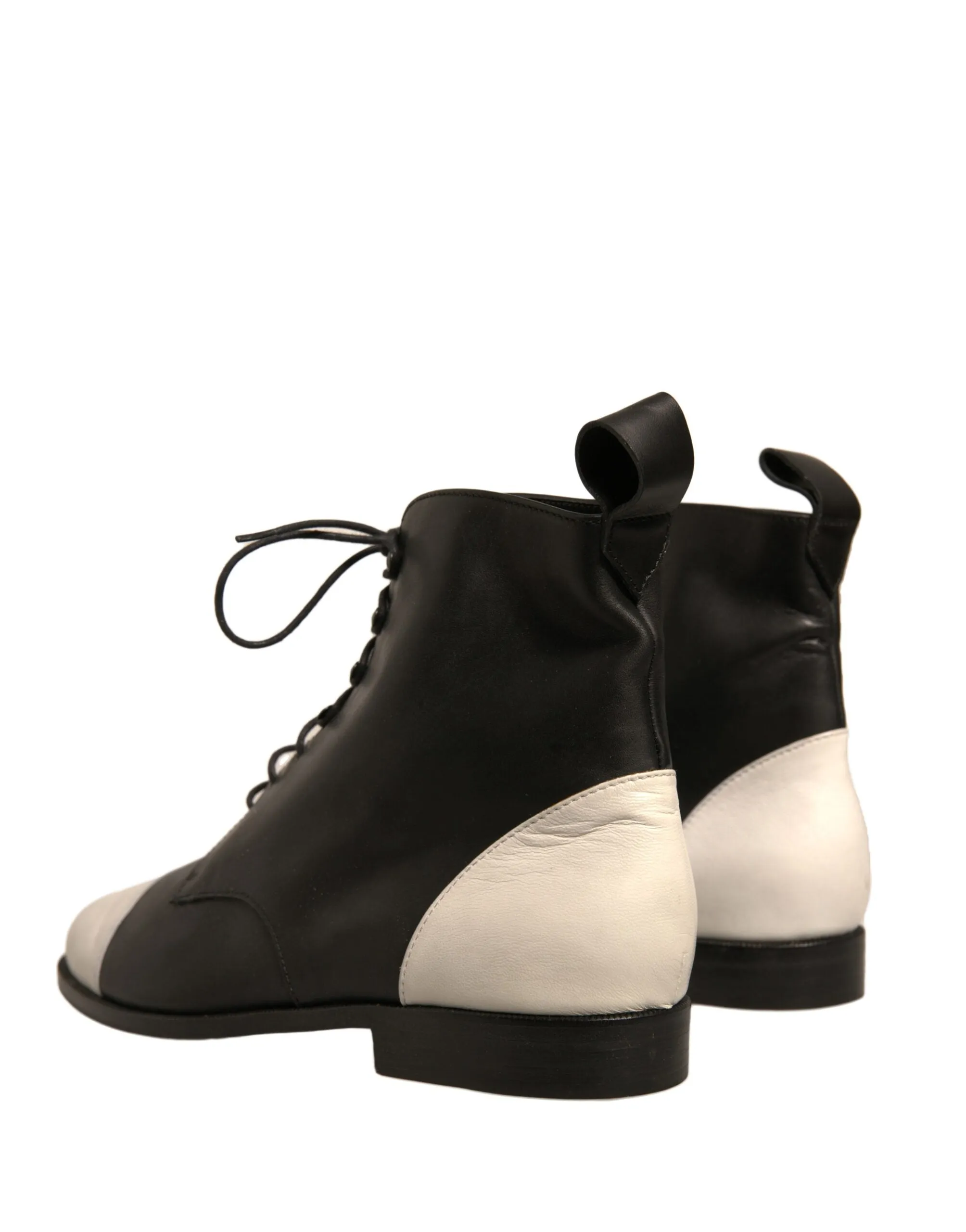 Sergio Rossi  Leather Lace Up Flats Ankle Boots Women's Shoes (Pre-Owned)