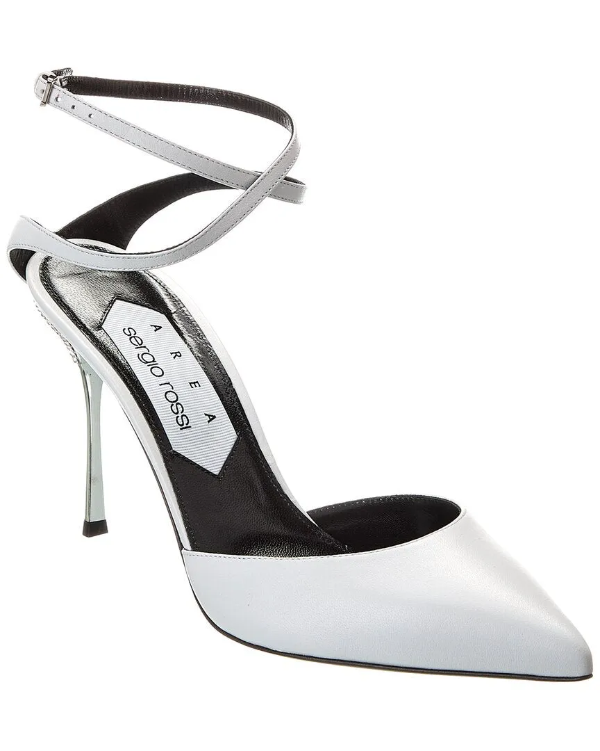 Sergio Rossi Satin Ankle Wrap Pump
