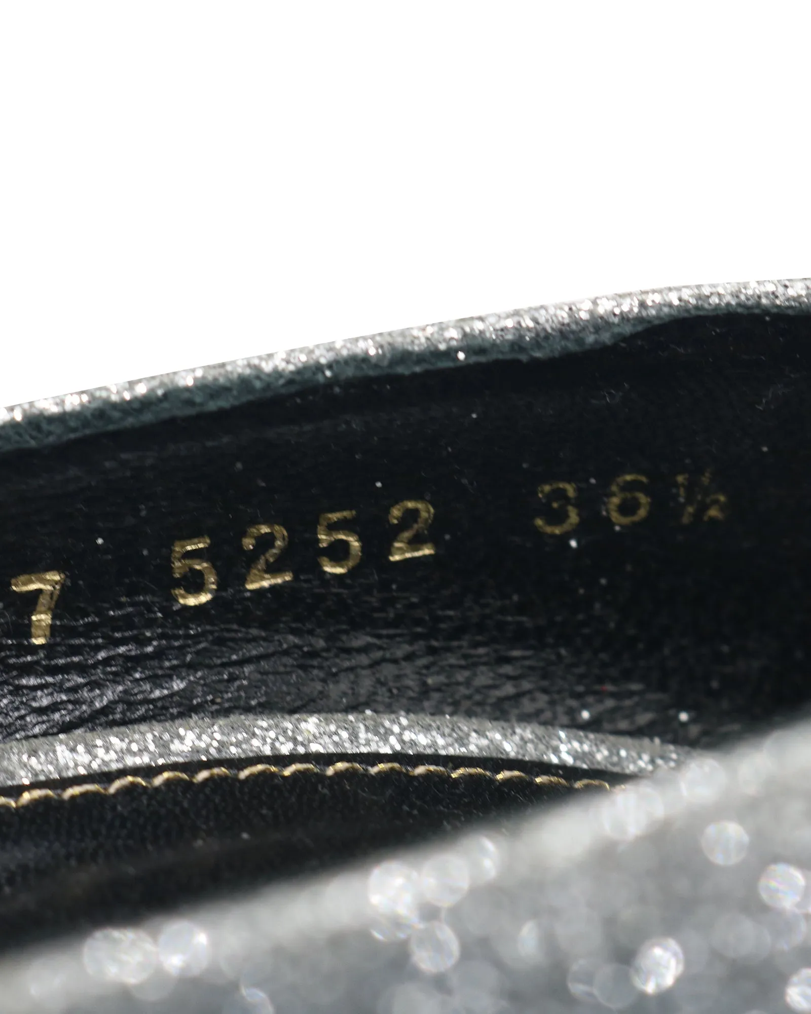 Sergio Rossi Sparkling Pumps in Metallic Silver Glitter and Leather