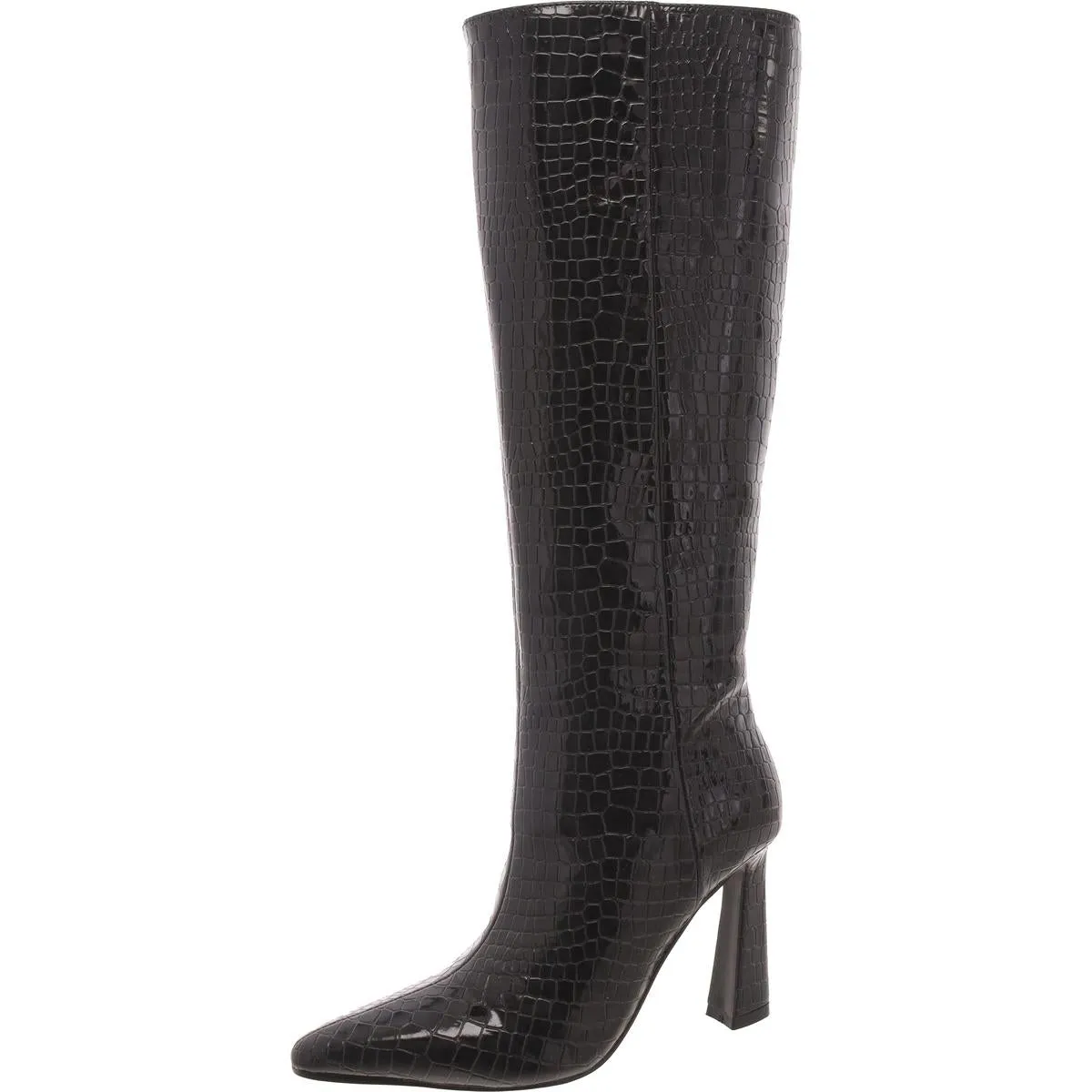 Shayna Womens Patent Pointed Toe Knee-High Boots