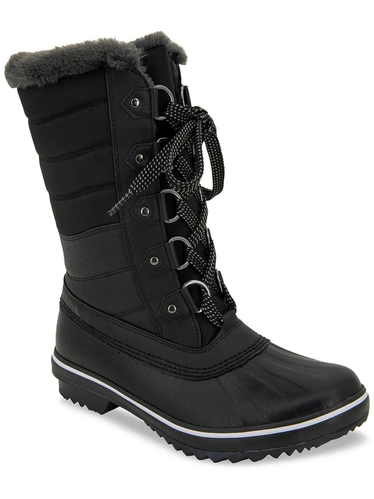 Siberia Womens Faux Leather Faux Fur Winter & Snow Boots