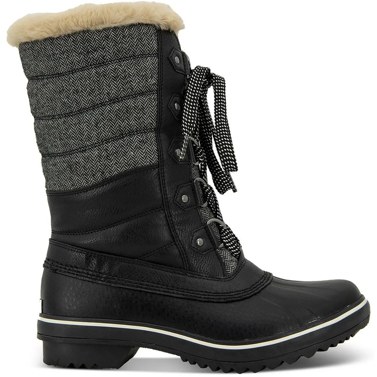 Siberia  Womens Faux Leather Lace-Up Winter & Snow Boots