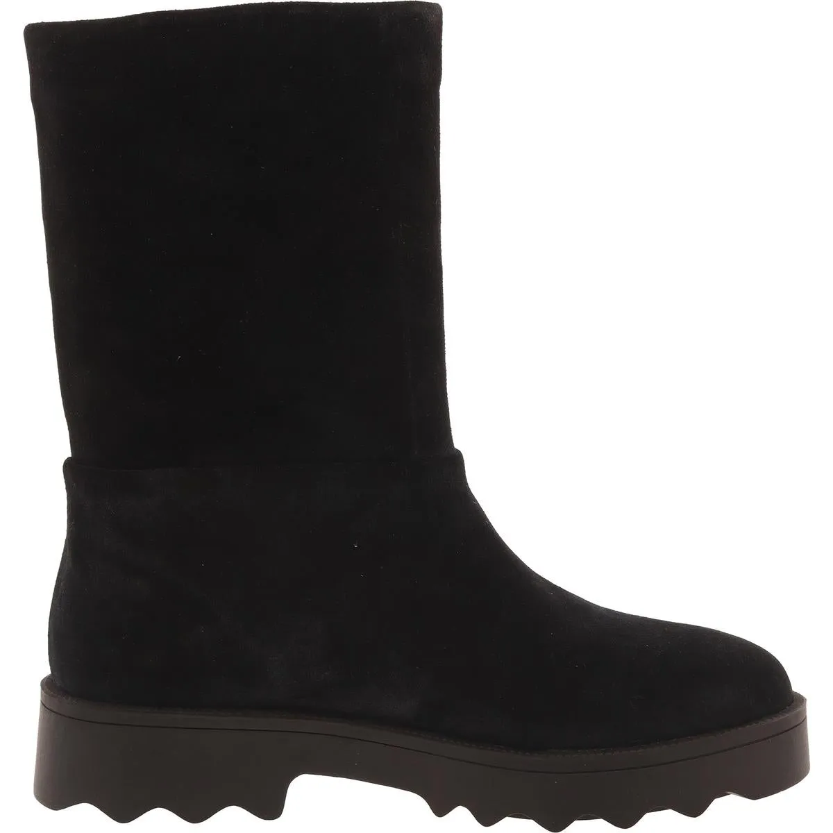 Simple Womens Solid Suede Mid-Calf Boots