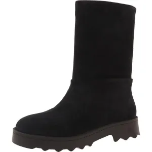 Simple Womens Solid Suede Mid-Calf Boots