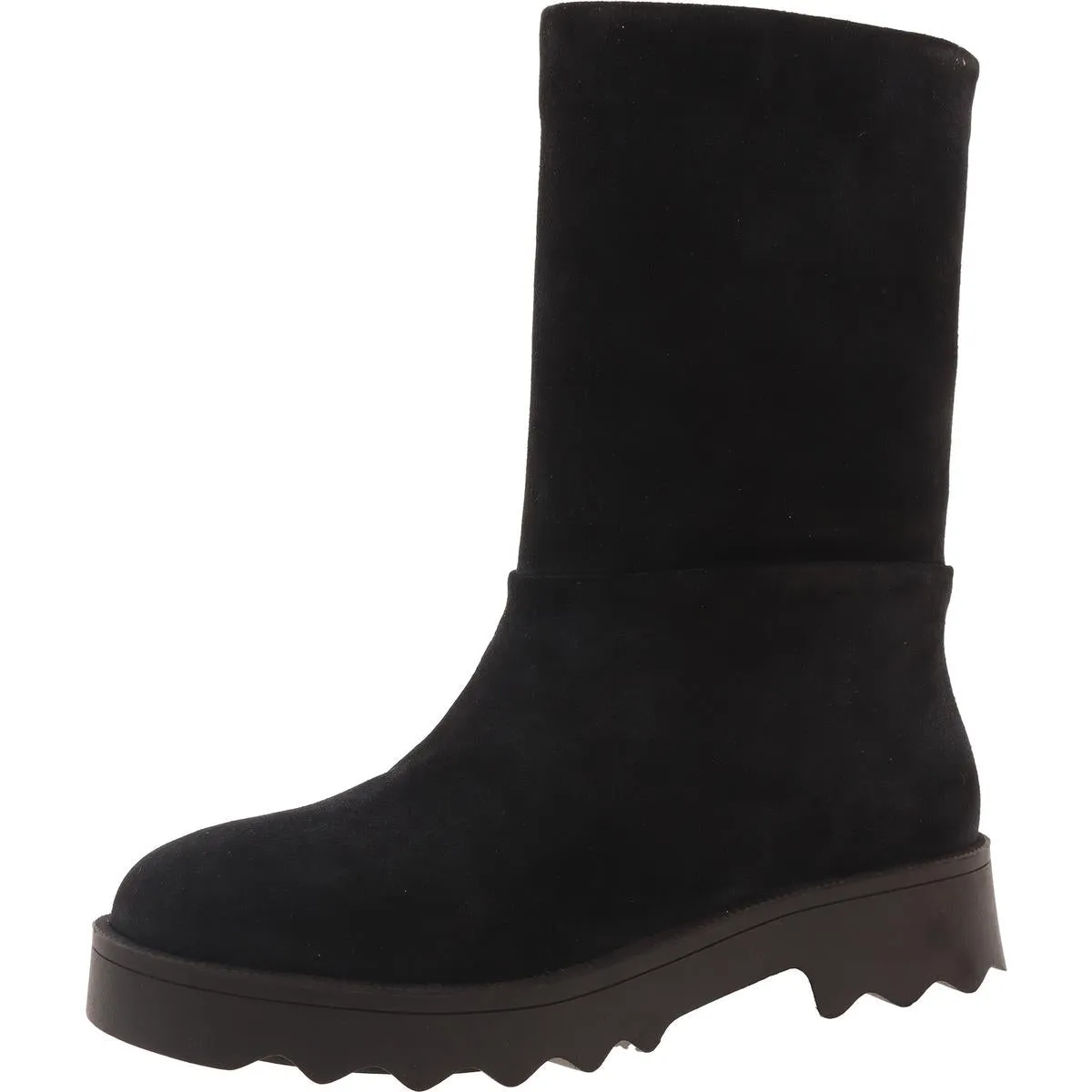 Simple Womens Solid Suede Mid-Calf Boots