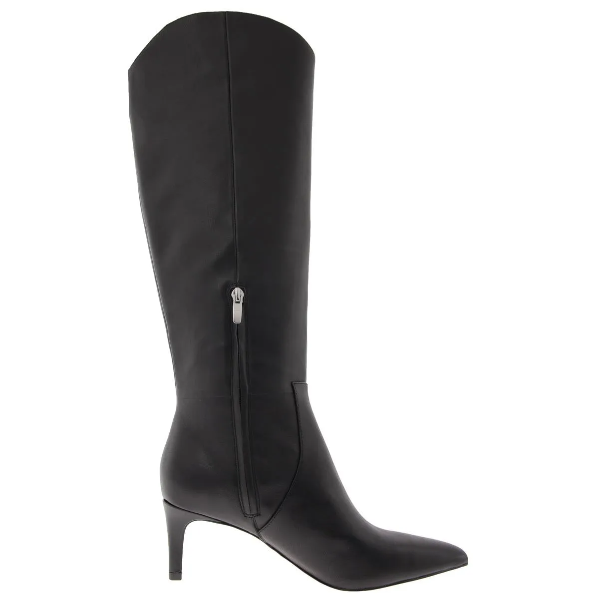 Sirena Womens Zipper Leather Knee-High Boots