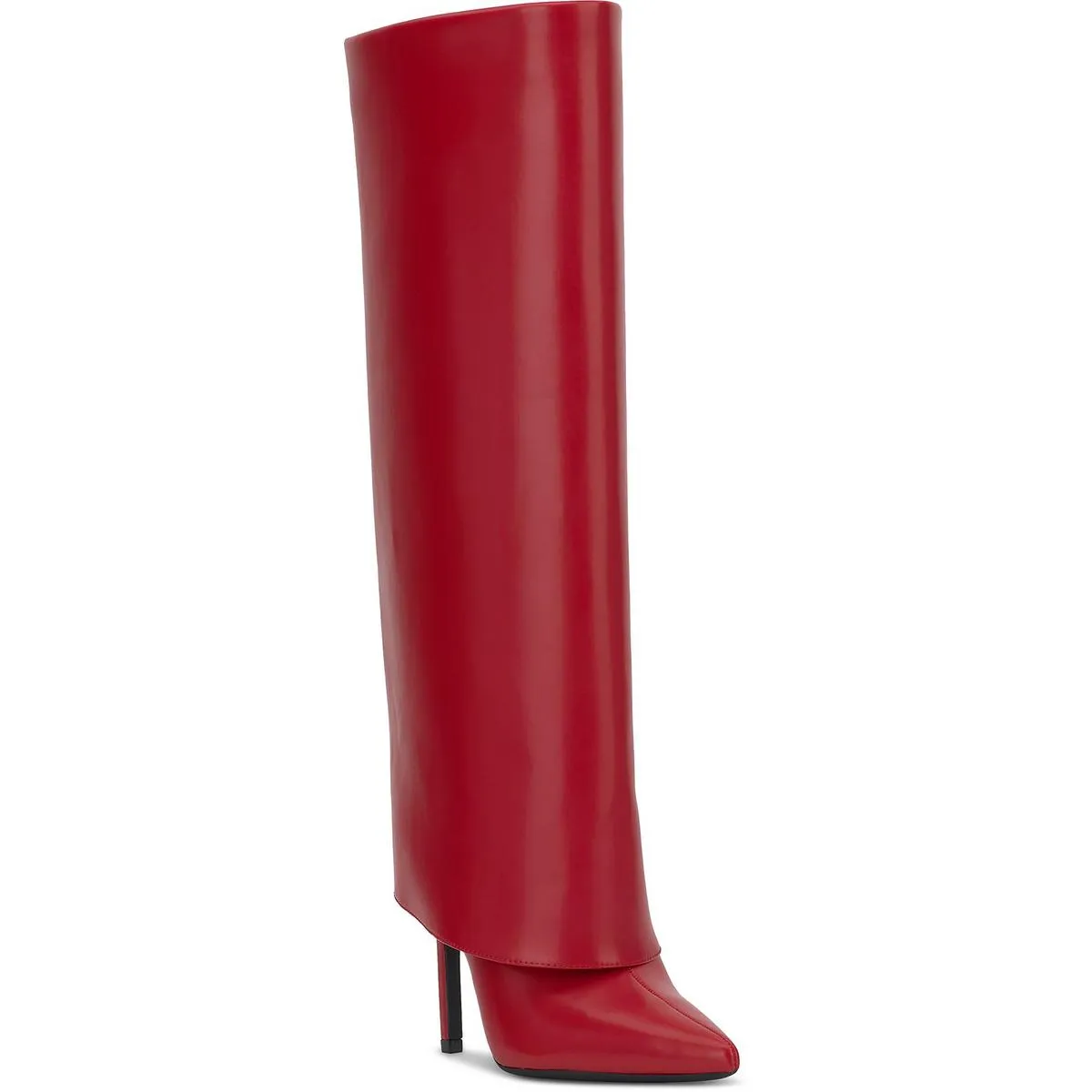 SKYLAR Womens Cuffed Faux Leather Knee-High Boots