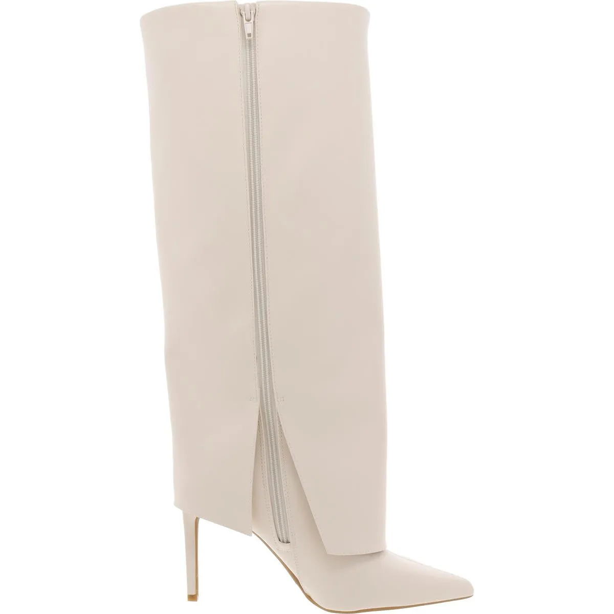 SKYLAR Womens Cuffed Faux Leather Knee-High Boots
