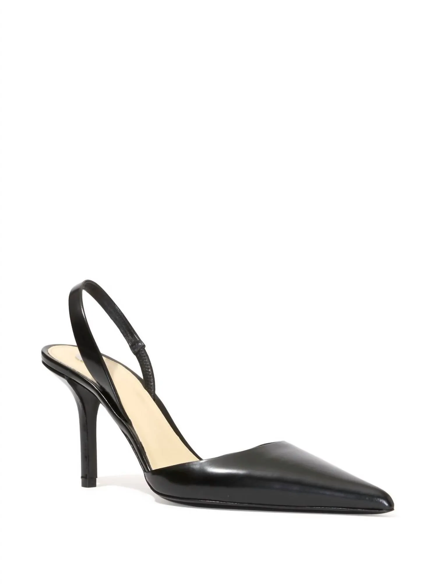 Slash Slingback Pumps In Spazzolato Leather In Black