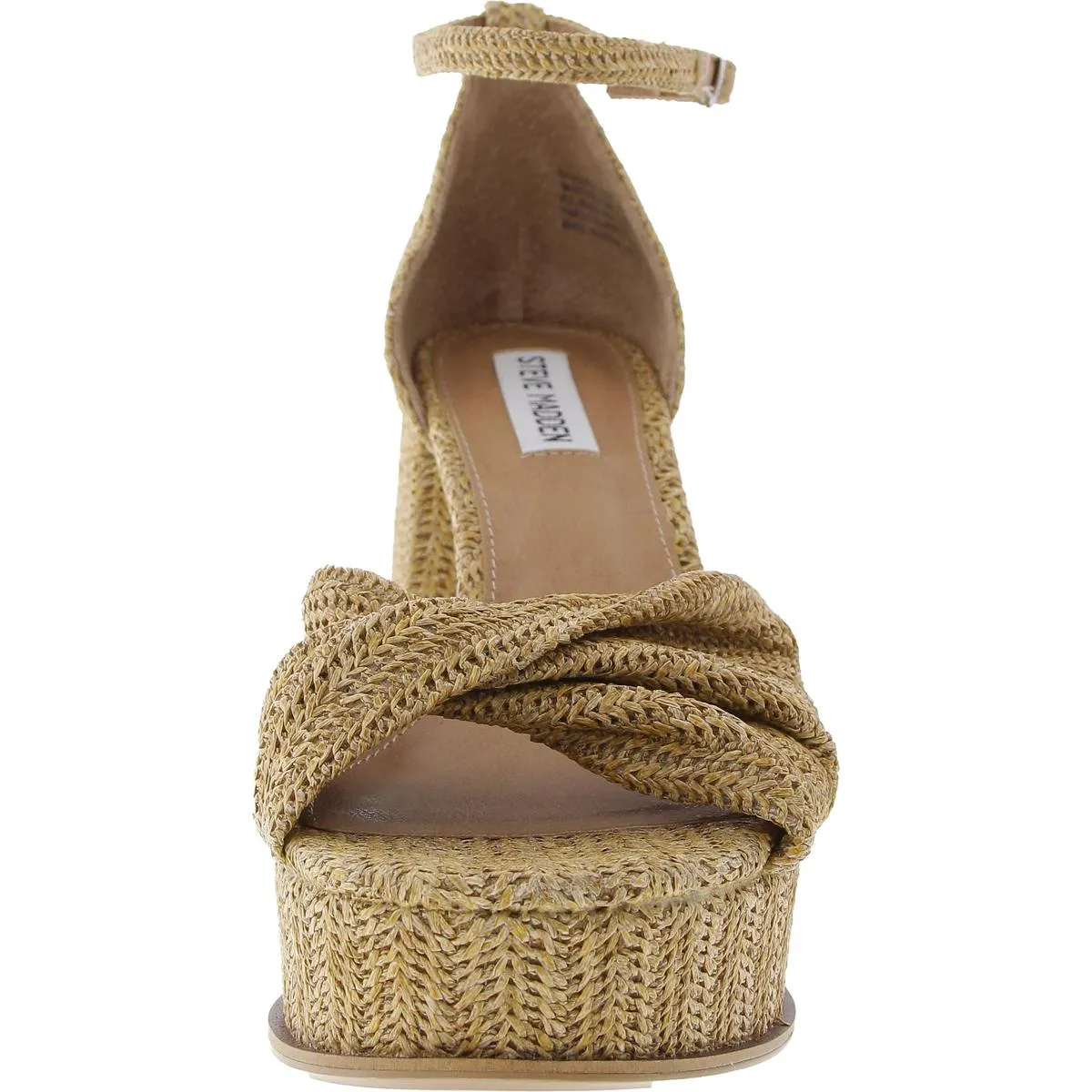 Solve Womens Denim Ankle Strap Platform Heels
