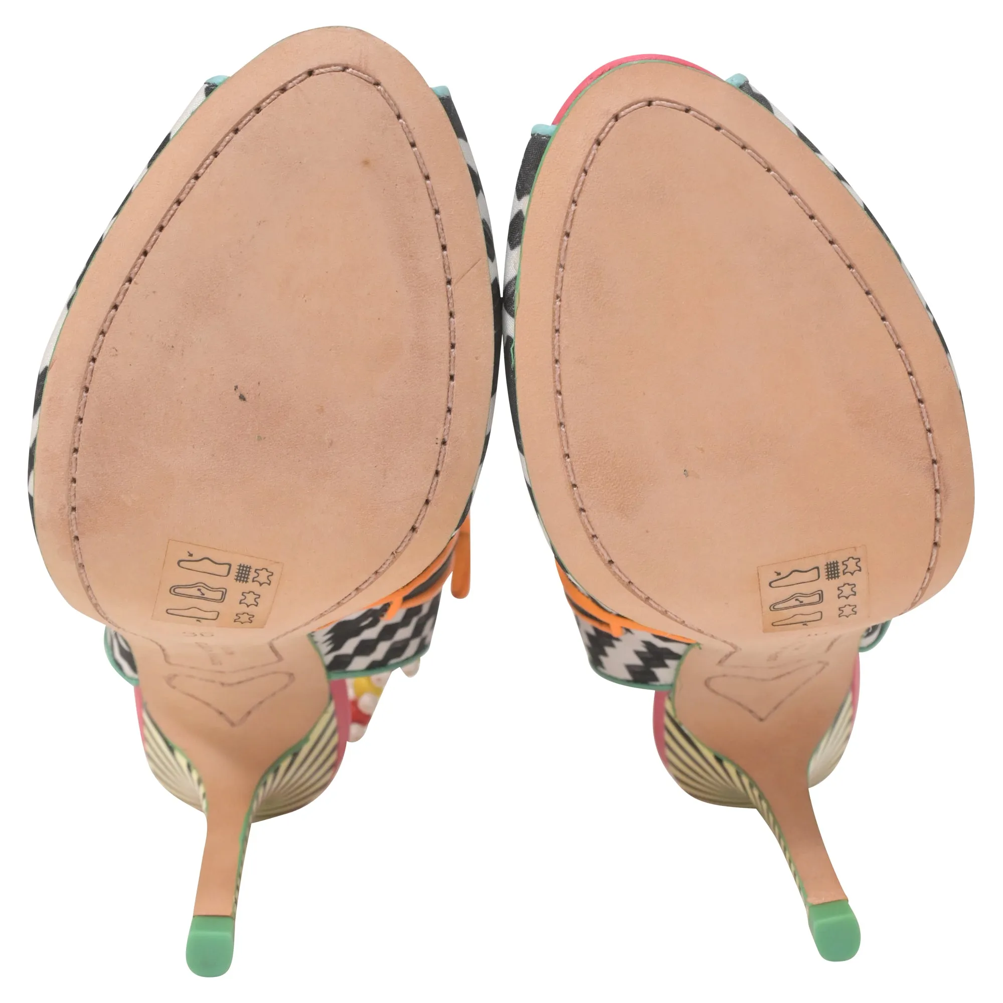 Sophia Webster Amma Aztec Printed Satin Sandals In Multicolor Leather