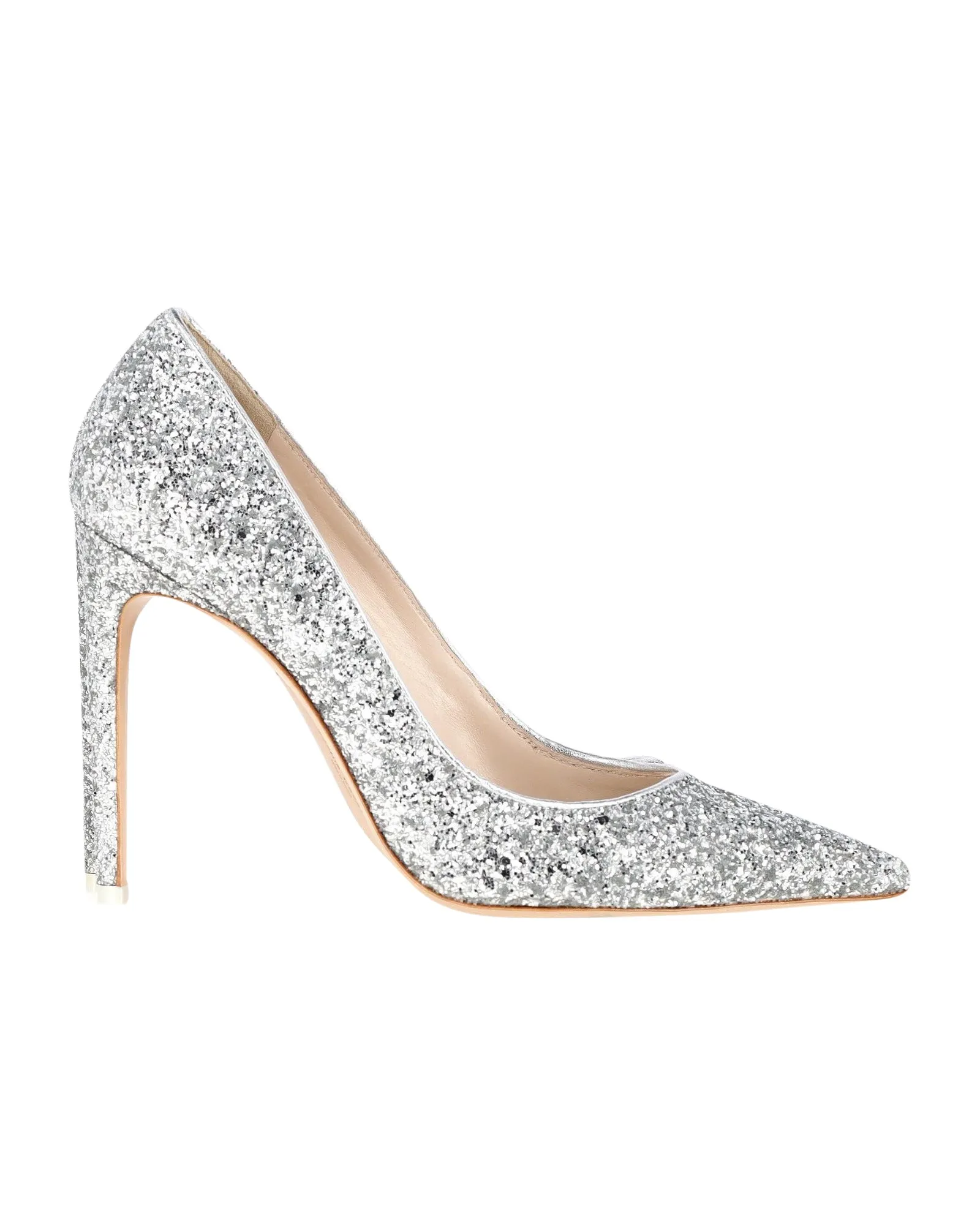 Sophia Webster Rio Pumps in Silver Glittered Leather