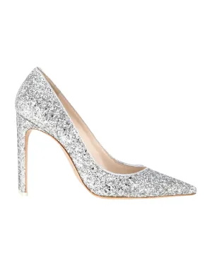 Sophia Webster Rio Pumps in Silver Glittered Leather